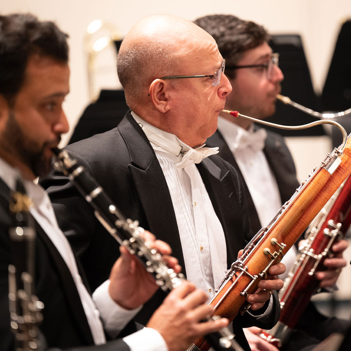 Bharat Chandra, Principal clarinet, and Fernando Traba, Principal bassoon